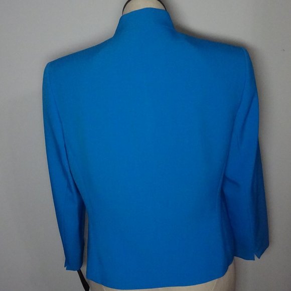 Women's Blazer Black Label by Evan Picone Size 14 Periwinkle Blue - Picture 2 of 4